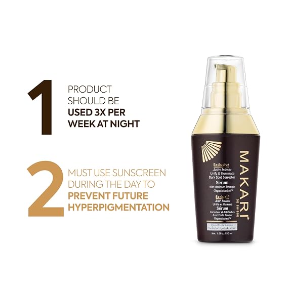 Makari Exclusive dark Spot Corrector Serum 1.7oz Brightening & Toning Body Serum with Organiclarine Advanced Active Intense Spot Treatment for Dark Spots, Scars, Sun Patches, Hyperpigmentation