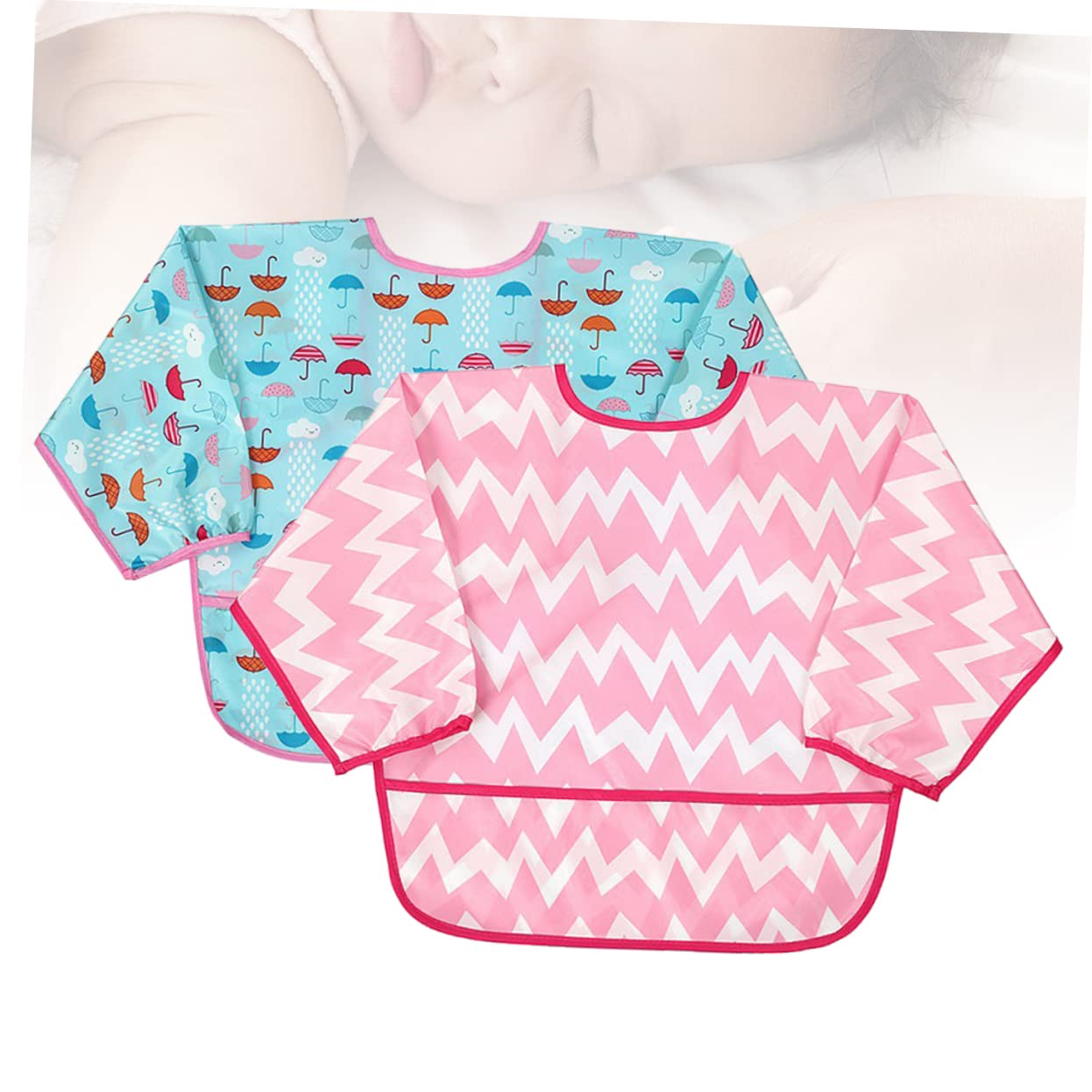 BESTonZON 2stücke Wasserdichte Langarm-babyschürze Für Malen Und Kochen Essschürze Für Junge Mädchen Wiederverwendbar Und Leicht Zu Reinigen