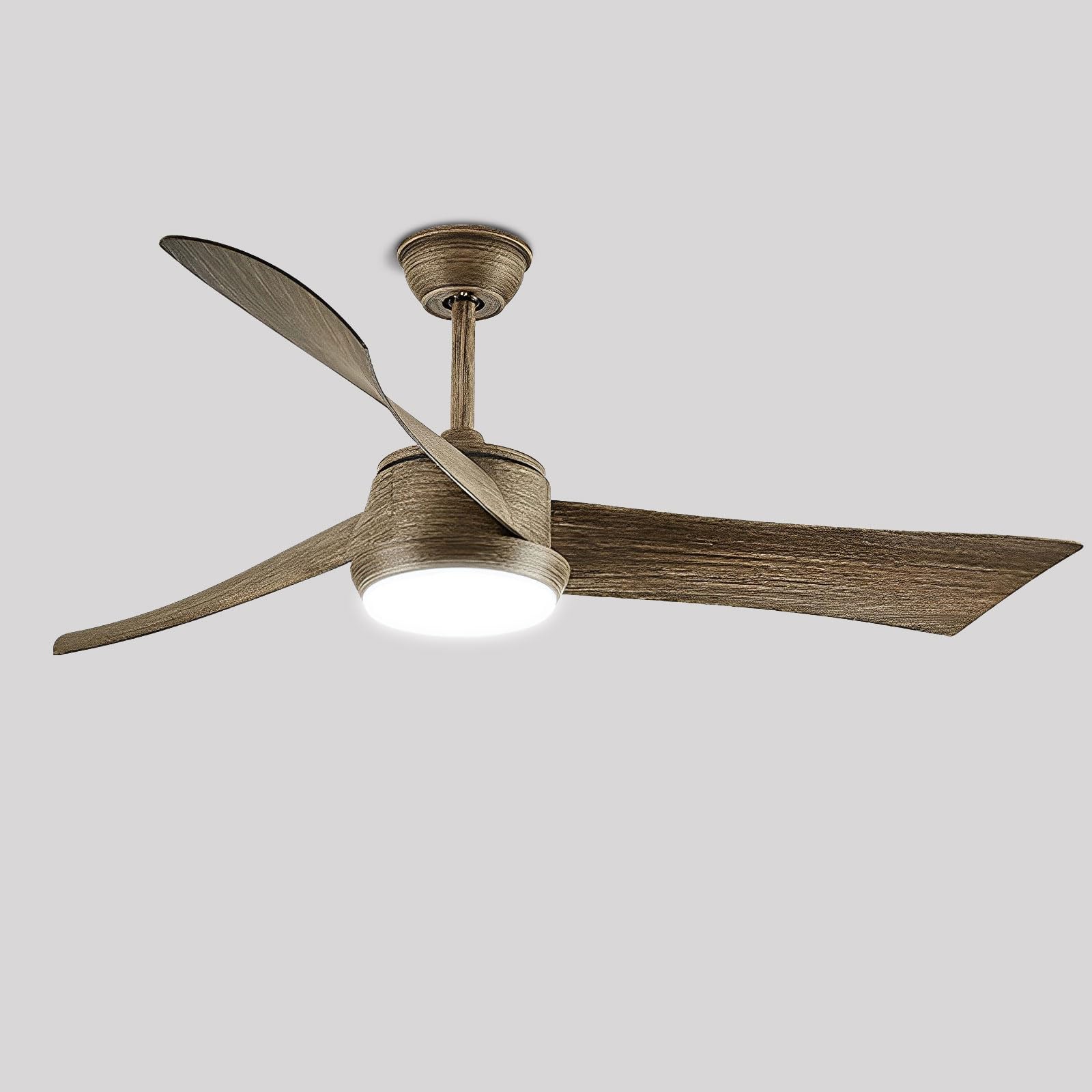 KXEcoLife 52in Quiet Ceiling Fan With Light Remote 6 Speeds Reversible DC Motor, Dimmable 48W LED Fixtures For Bedroom Living Room Classroom Restaurant