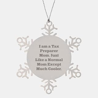 Tax Preparer Mom Funny Snowflake Ornament Gifts for Christmas - Unique Inspirational Token of Appreciation for Fairly Cool Tax Pro from Mom to Daughter