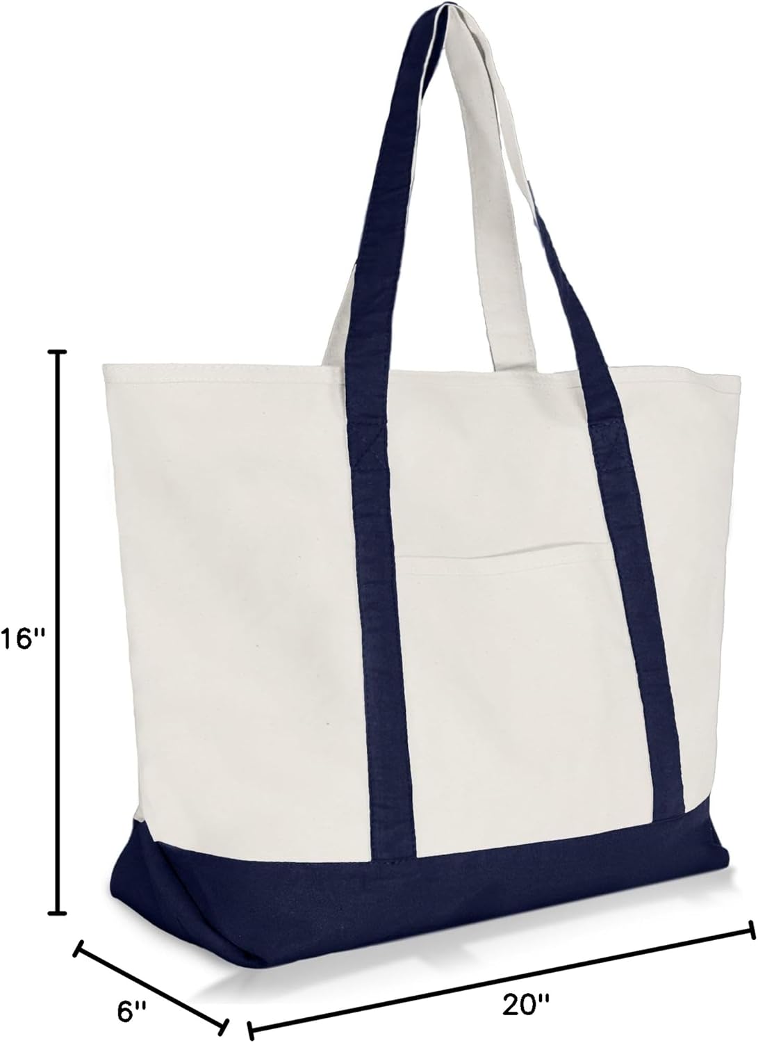 22" Heavy Duty Cotton Canvas Tote Bag (Zippered) - Image 7