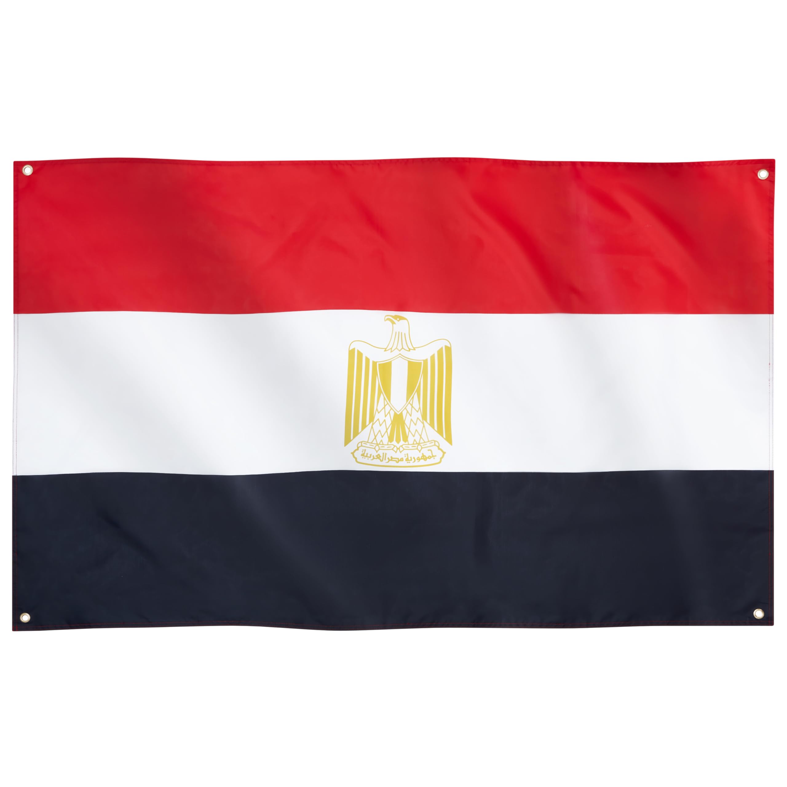 Runesol Egypt Flag, 91x152cm, 3ft x 5ft, 4 Grommets, Eyelet In Every Corner, Revolution Day, Egyptian Flag, Misr, علم مصر, Premium Flag, Inside, Outside, Vivid Colours