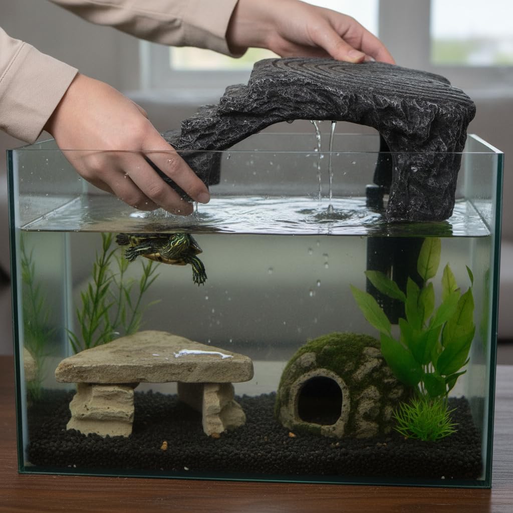 Décor d’Aquarium à, Résine, Grande Plateforme Triangulaire