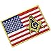 American Flag Masonic Patch Embroidered USA Square Compass Applique Iron On Sew On Emblem