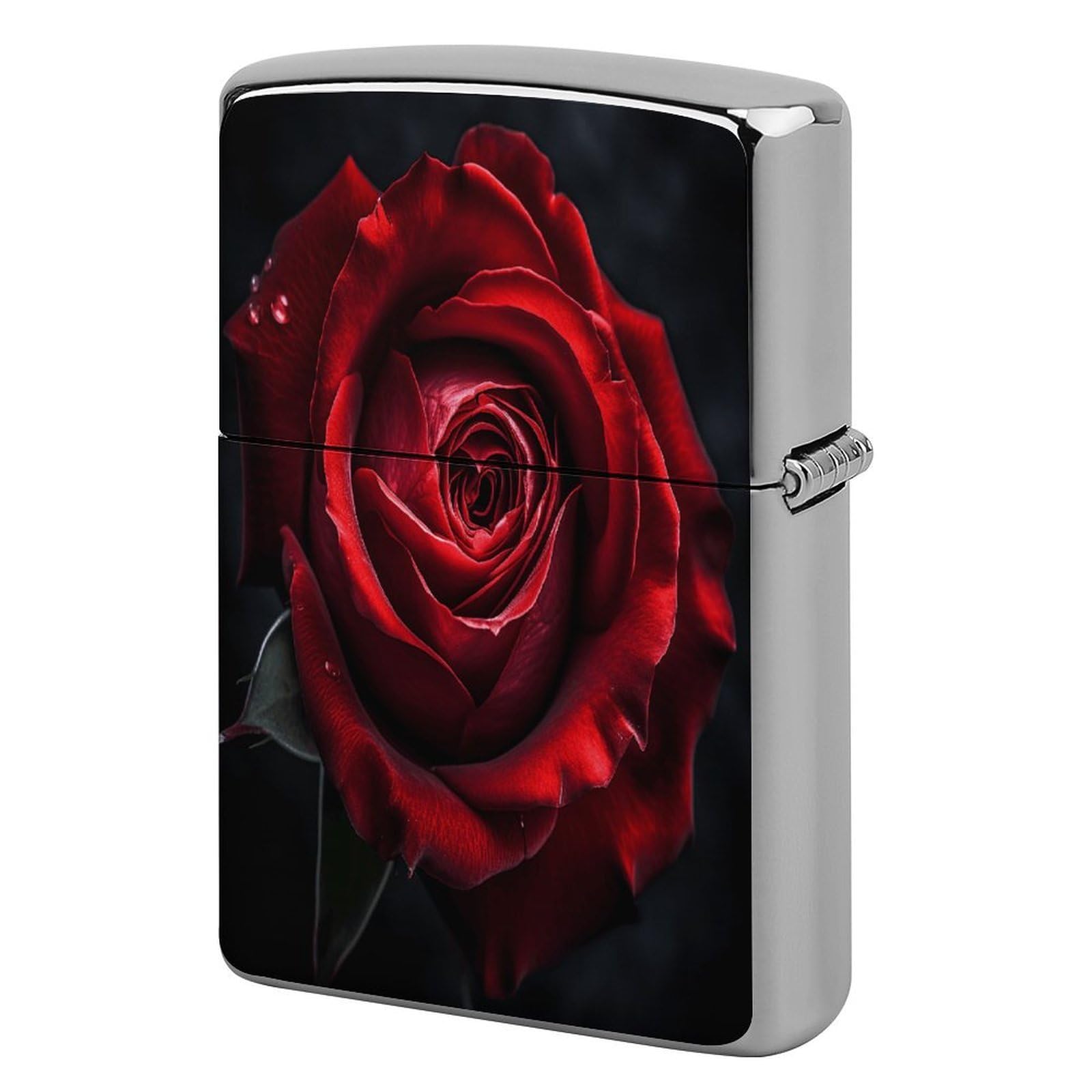 Fodpand Style Flowers On Black Background Metal Lighter Case Cover Lighter Sleeve