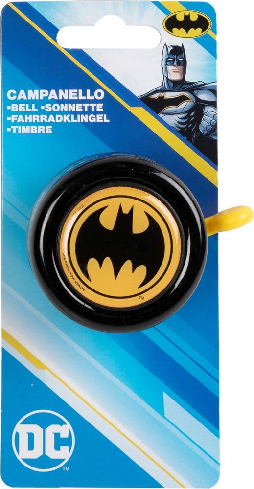 Campanello bici metallo bambino Batman nero giallo supereroe uomo pipistrello DC Comics ciclo