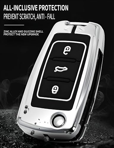 Miniatura 7 de Funda para llavero VW, carcasa de aleación de zinc, compatible con Volkswagen Jetta Beetle, Tiguan, Passat, Polo Golf MK6
