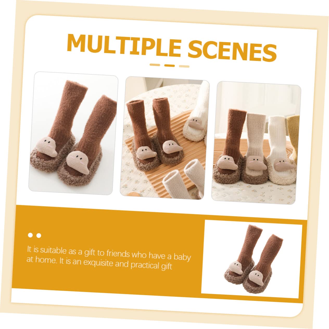 Toyvian Non-Slip Baby Socks Baby Floor Socks for Newborns Toddlers Anti Slip Ankle Socks Cartoon Design Easy to Wear