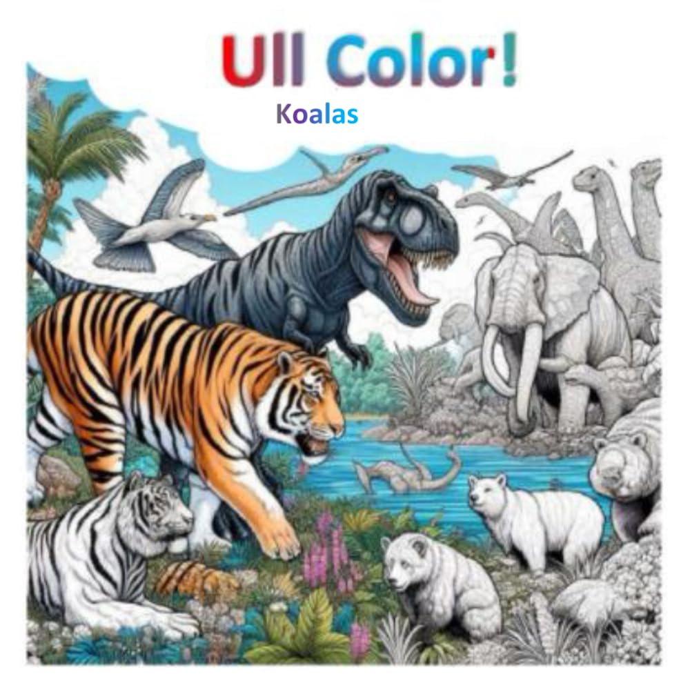 Ull Color! | Black and White Coloring Book with 37 Amazing Koalas Drawings: Relax and Awaken your Creativity. Improve Your Attention and Concentration.