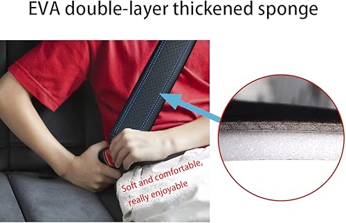 Miniatura 4 de zipelo 2 fundas para cinturón de seguridad de automóvil fundas suaves para correa de hombro almohadillas para arnés de cuero de seguridad cojín