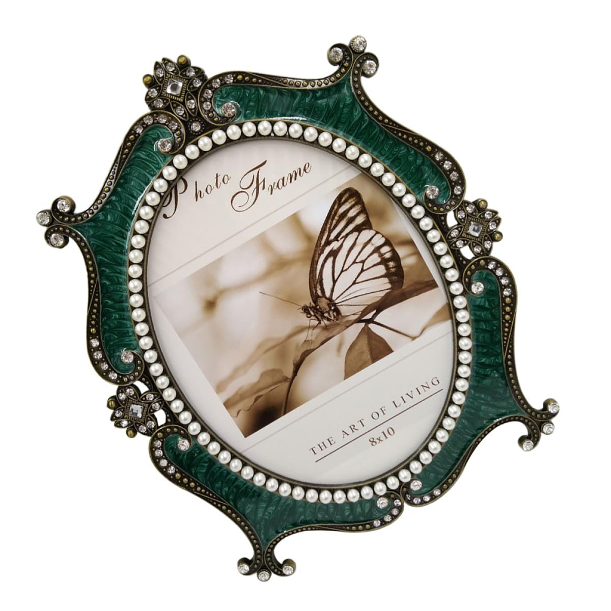 Garneck Marco de Fotos Vintage Soporte para Exhibición y Almacenamiento de Fotos Verde de Metal Rectangular para Decoración de Boda y Hogar