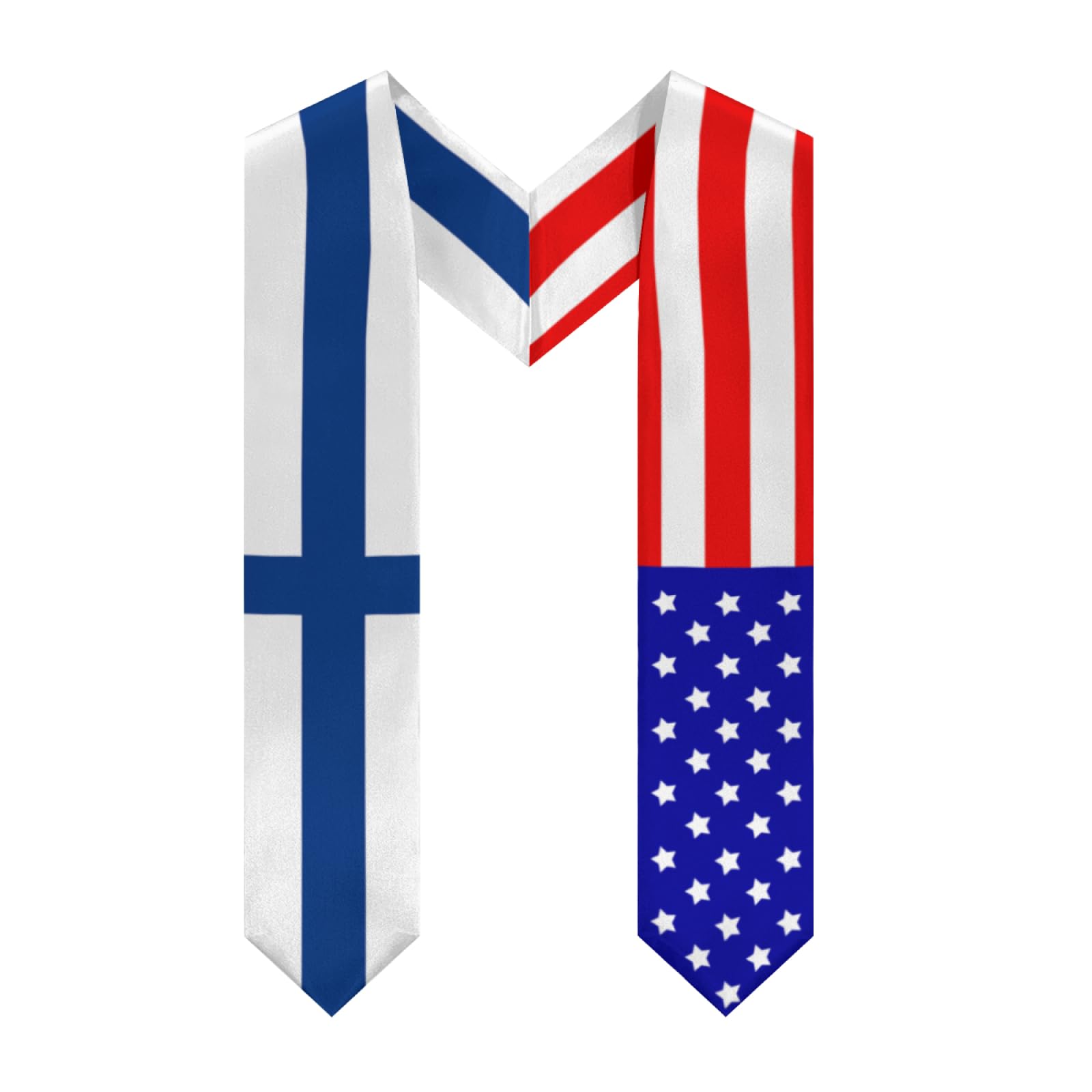 Ahdyr Finland Flag and America Flag Graduation Stole Graduation Sash Scarf Graduation Shawl for Study International Students