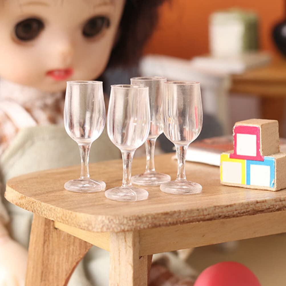 11-Piece 1:12 Dollhouse Miniature Red Wine Glasses Set – Goblet Bar Party Drinkware