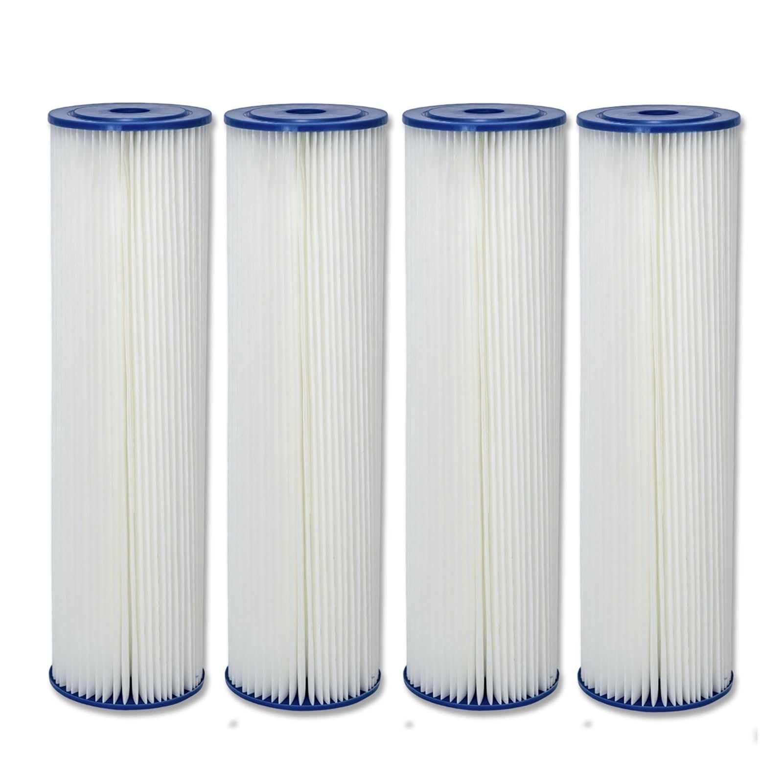 Cartuccia filtro acqua a sedimenti ad alto flusso in poliestere pieghettato da 50 micron | 4 filtri for l'acqua con cartuccia filtrante da 4,5 x 20 pollici