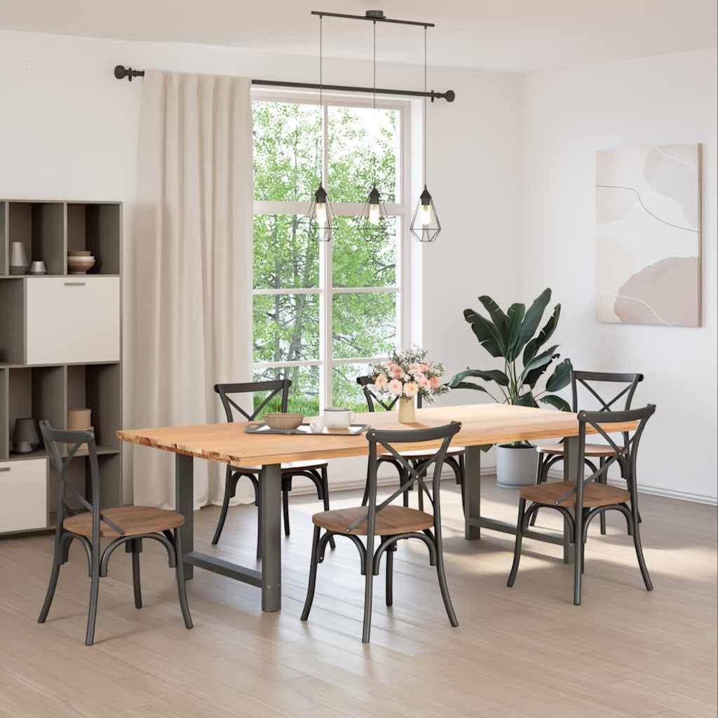 Gambe per tavolo da pranzo, antracite, 2 pezzi, 100 x 72-73 cm, acciaio