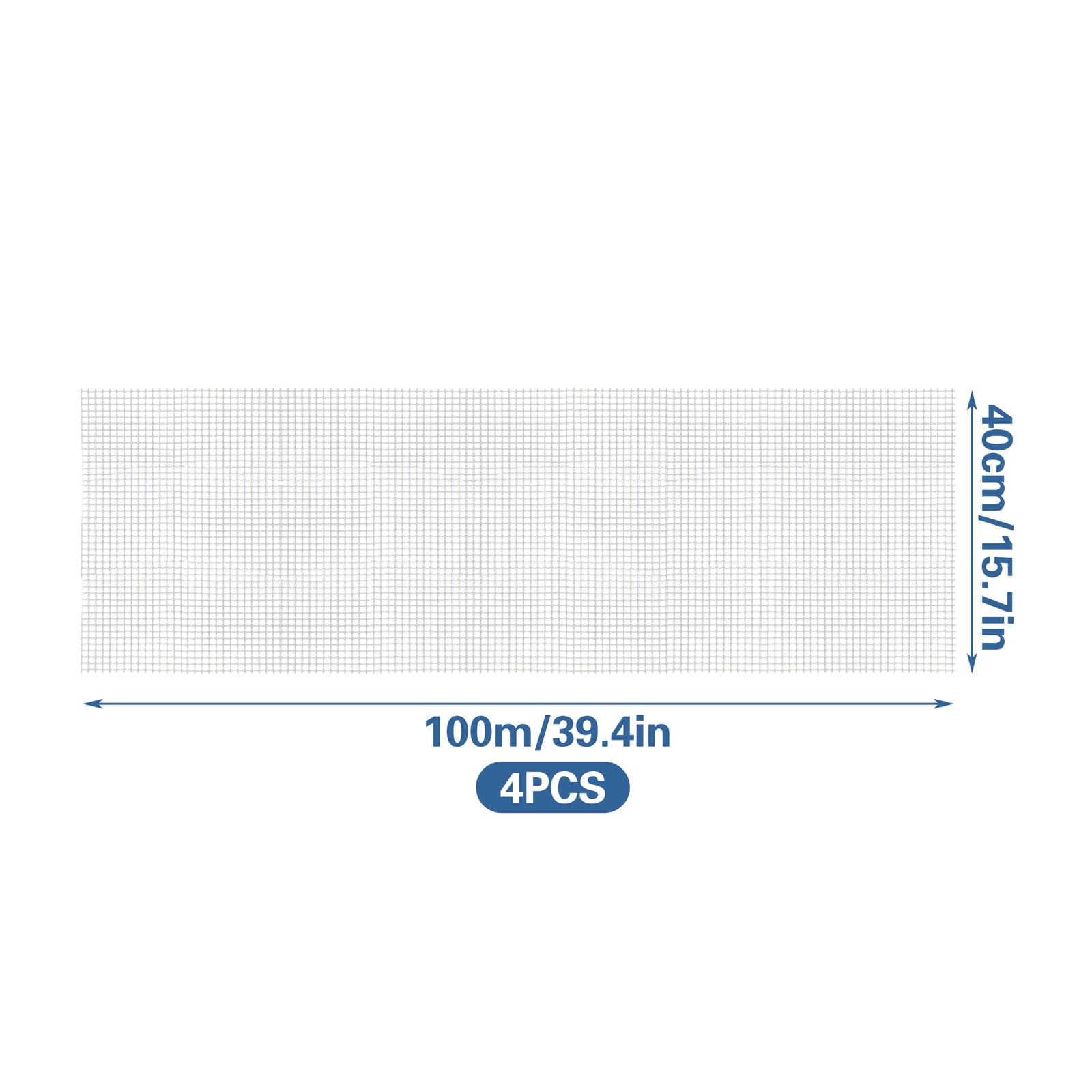 4 Stück Mosaiknetz für rückseitige Fliesen 40x100 cm Leicht zu schneiden Fiberglas Netzrückseite für Fliesenmontage DIY Handwerk für Wand- und Bodenbehandlung (nicht klebrig)