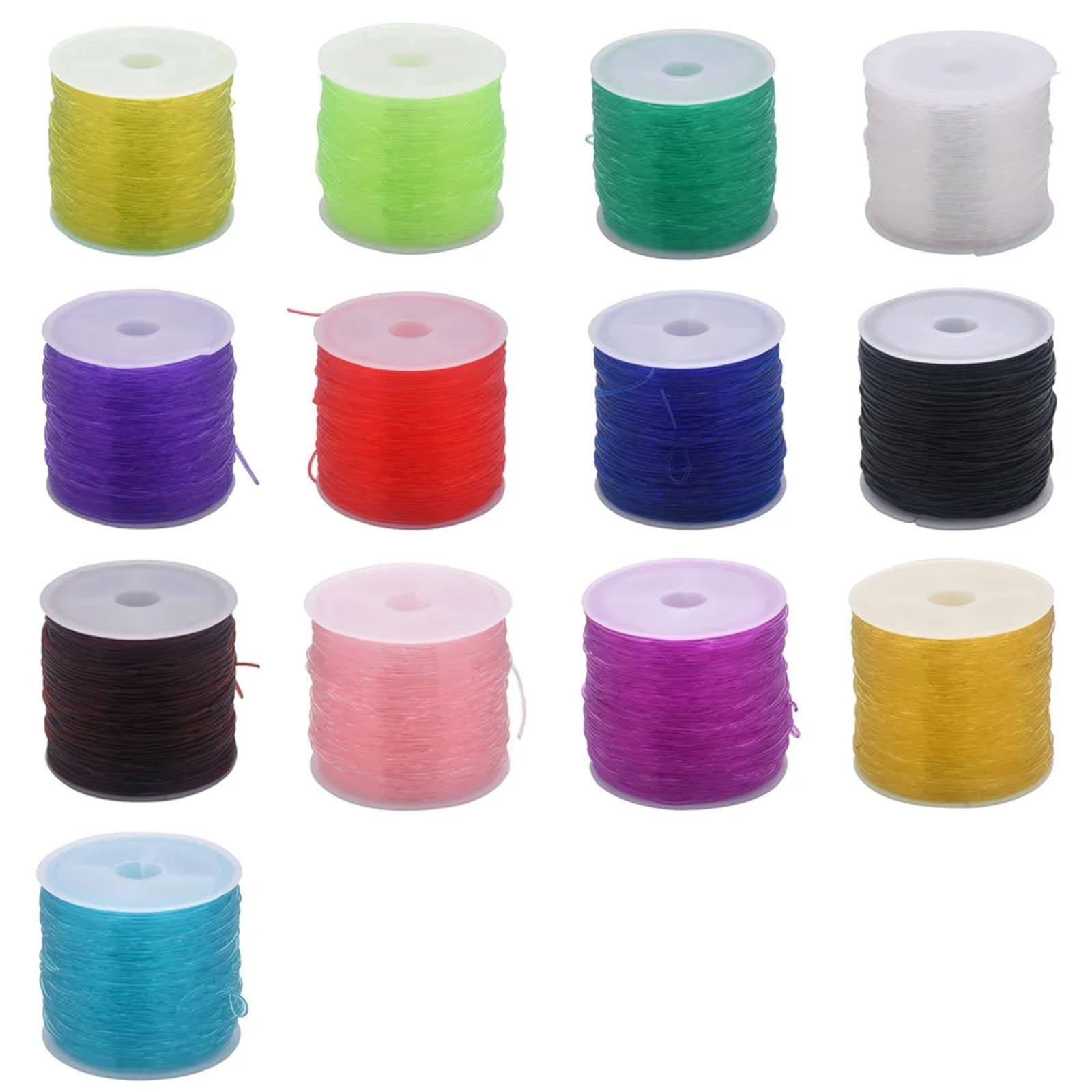 Elastyczny sznurek do bransoletek 0,8mm Crystal Tec mocny rozciągliwy z koralików nić jubilerska naszyjników i glinianych 10 rolek(White)