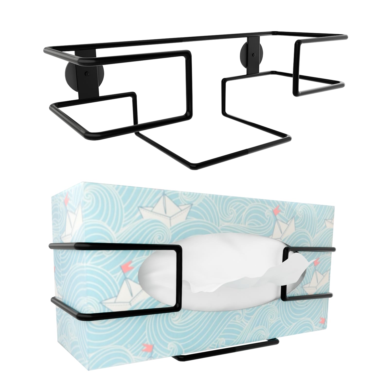 2Pcs Magnetic Glove Box Holder, Wall Mounted Tissue Box Holder, Magnetic Organizer on Wall in Lab, Kitchen, Bathroom, Garage