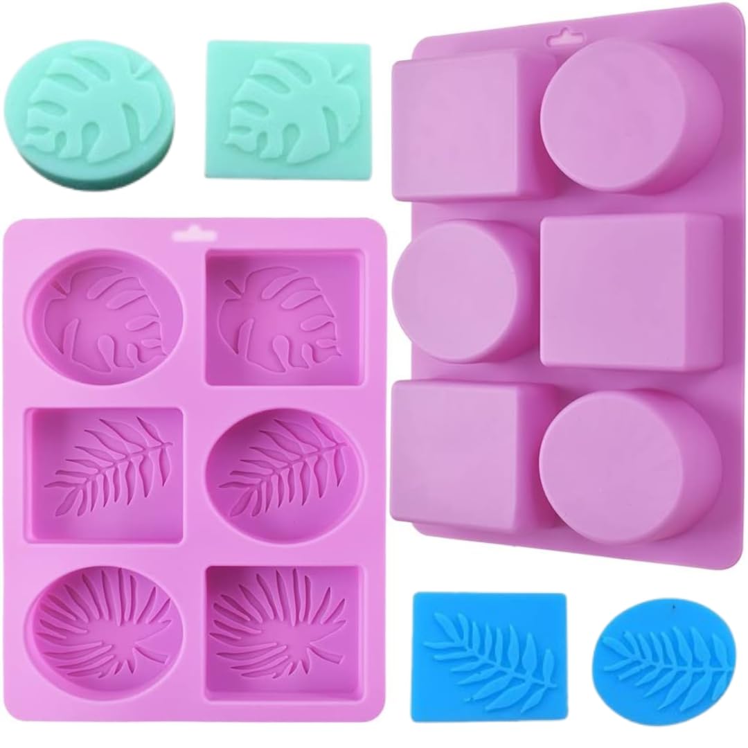 LEGACYCART 6 Cavities Soap Silicone Mold with Tropical Leaf Pattern DIY Candle Resin Making Set Chocolate Jelly Biscuit Cake Brownie Decoration (Pack of 1)-image-42