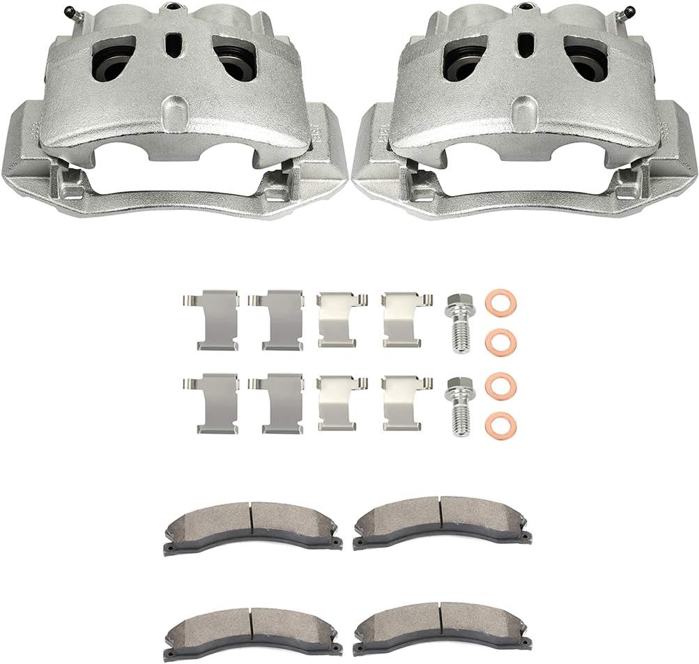 AINTIER Automotive Replacement Brake Kits Silvery Front 2 Brake Calipers & 4 Pads Fit For Chevrolet Silverado 2500 HD 2011-2017,For Chevrolet Silverado 3500 HD 2011-2017
