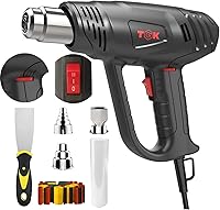 Vista 1 de Pistola de calor, TGK® Kit de pistola de aire caliente resistente de 1800 W, 122 ℉ ~ 1202 ℉ con ajustes de temperatura dual con 3 accesorios