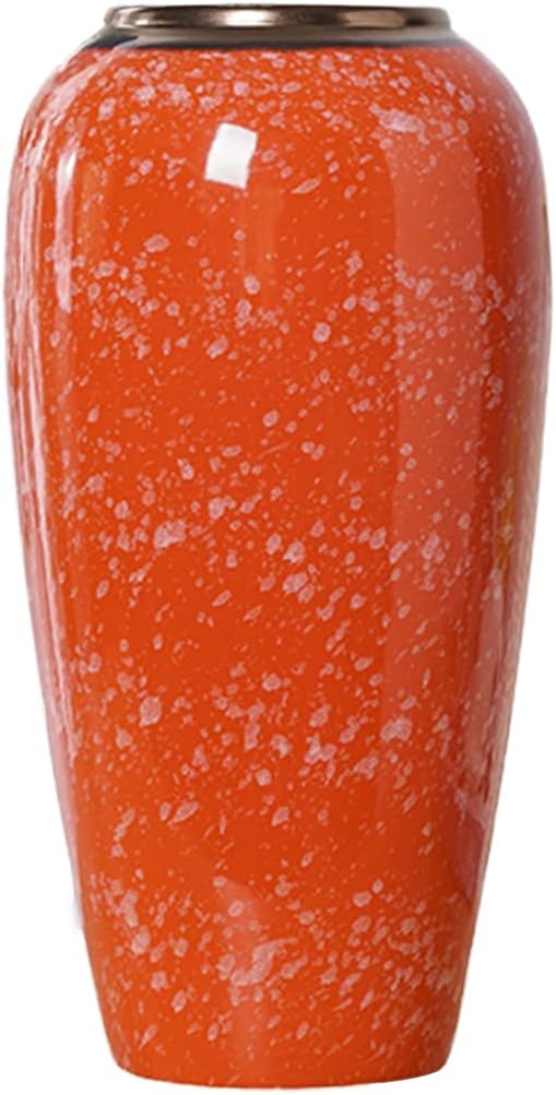 OCSOTER Orange Vases, Handmade Glazed Ceramic Planters