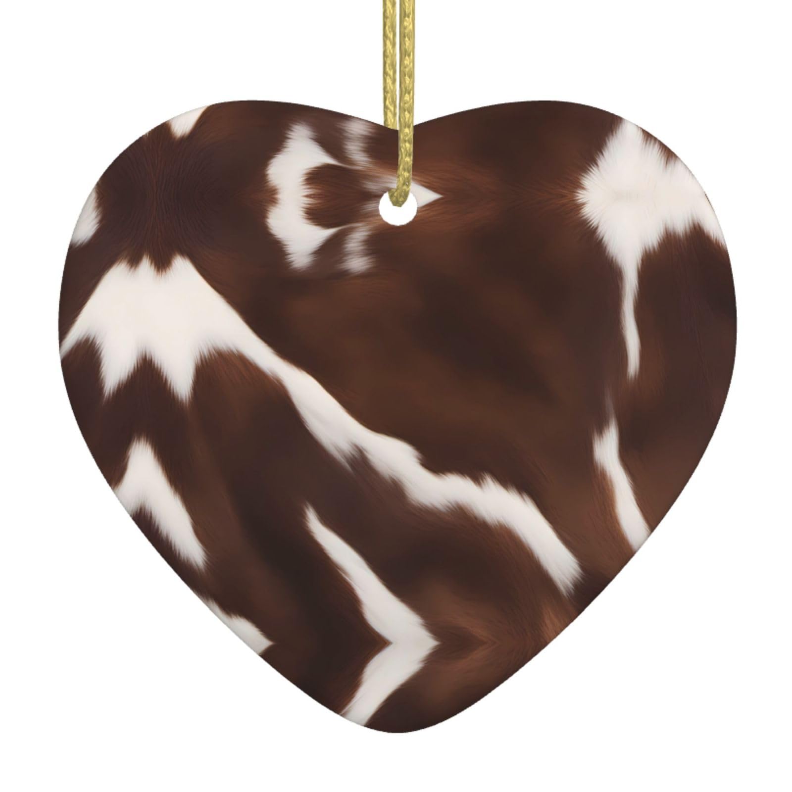 Brown Cowhide Christmas Ceramic Love Pendant : Suitable for Christmas Decorations in Shopping malls, Homes