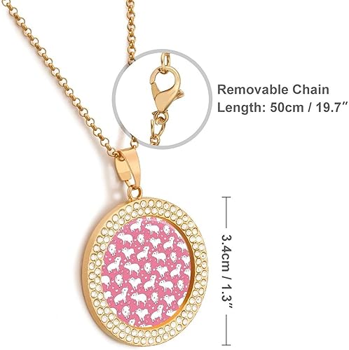 Miniatura 2 de Pink Mini Pigs Fashion Diamond Necklace Round Shaped Pendant Necklaces Brilliant Gift for Wife Girlfriend Mother