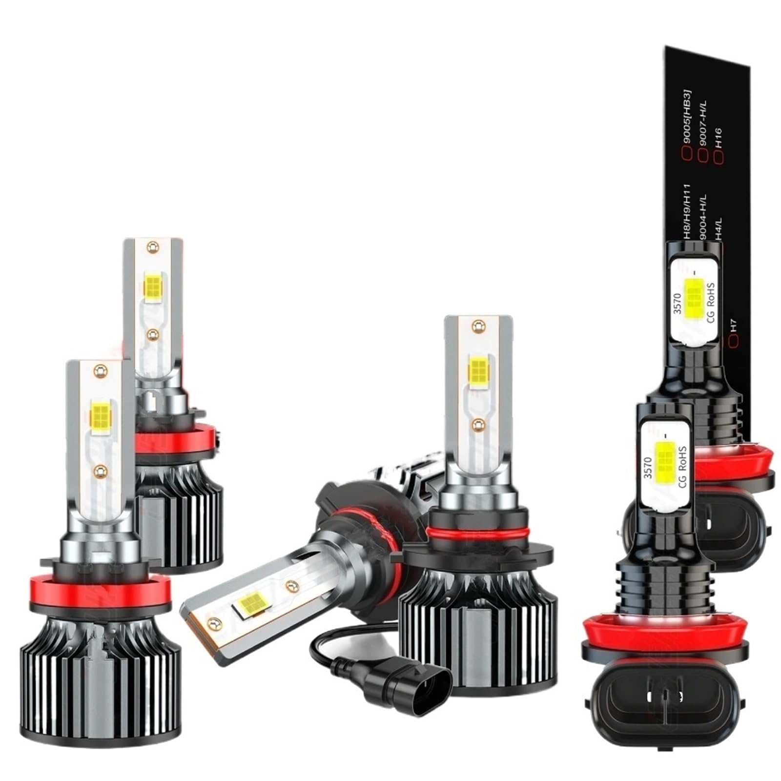 Auto Conjuntos faros Kit Combinado 6 Bombillas LED Faros Delanteros Antiniebla 9005+H11+H11 12 V 6500 K 20 000 LM Canbus Sin Errores Para Jeep Para Compass