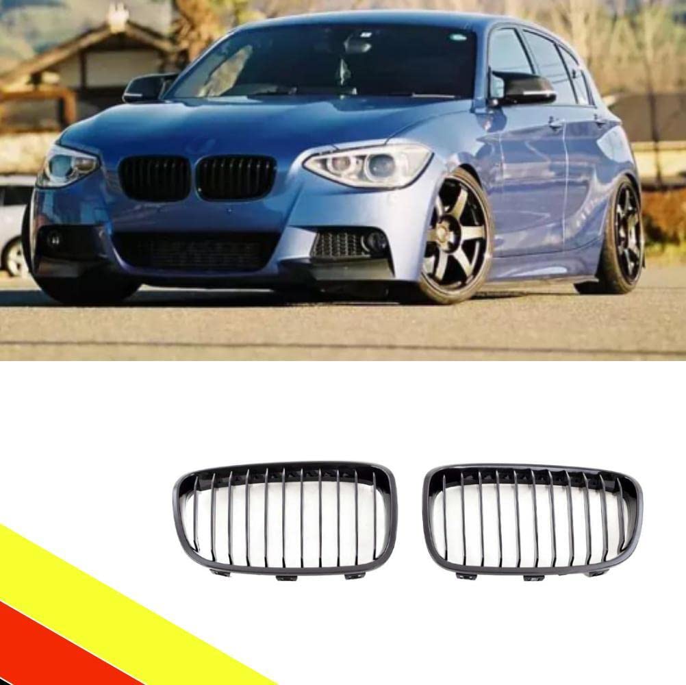 POETRYXIAO Rejilla de radiador Riñón Sport Black Gloss Single Bridge para BMW Serie 1 F20 F21 2011-2014, adecuado para tuning BMW