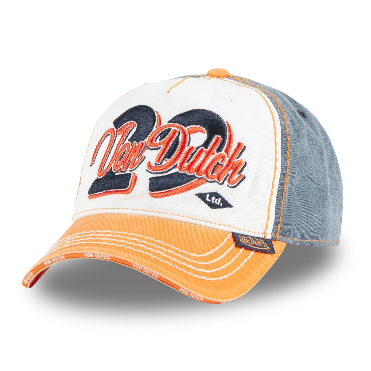 Von Dutch Unisex White, Orange And Blue - Baseball Cap For Men And Women - Black, One Size