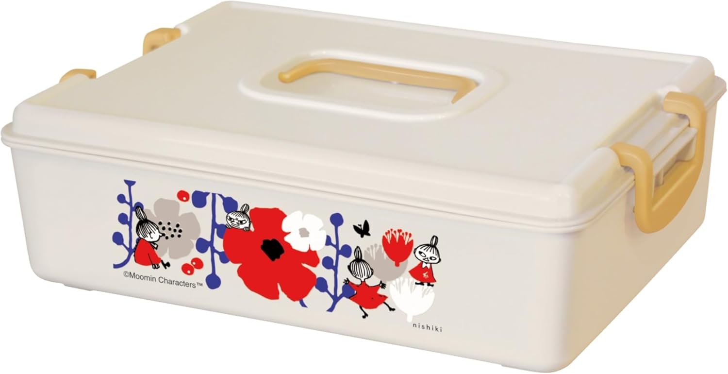 錦化成 Nishiki Kasei Storage Case, Little My Pachit Box, Beige, Handle, Storage, Tool Box, First Aid Kit, Small Storage, Cosmetics, Snacks, Bento Picks Cups, Kitchen Tools, Made in Japan