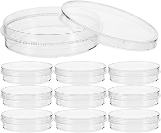 10pcs 60mm Plastic Cell Culture Plates with Lid for Biology Lab Experiments, Tissue Culture Plates with Easy-Handle Rim for Microbiology Research