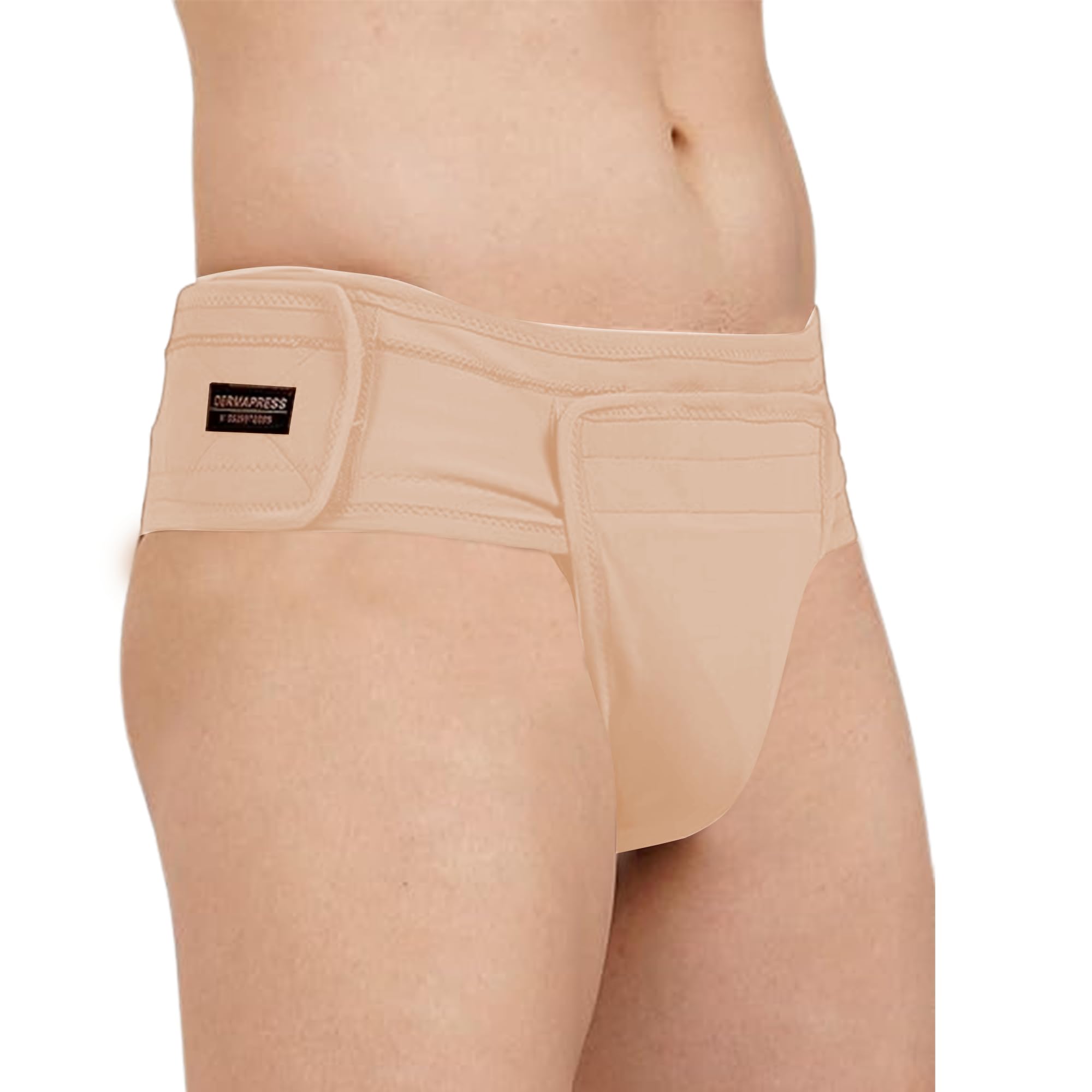 Inguinal Hernia Supporter || MODERATE COMPRESSION || Hook & Loop Closure || Scrotum Support || Gym & Daily Use Supporter || Relieve Pain and Swelling || Stretchable || Cotton-Lycra Fabric || Breathable Cotton-Lycra (Beige, XL)-image-49