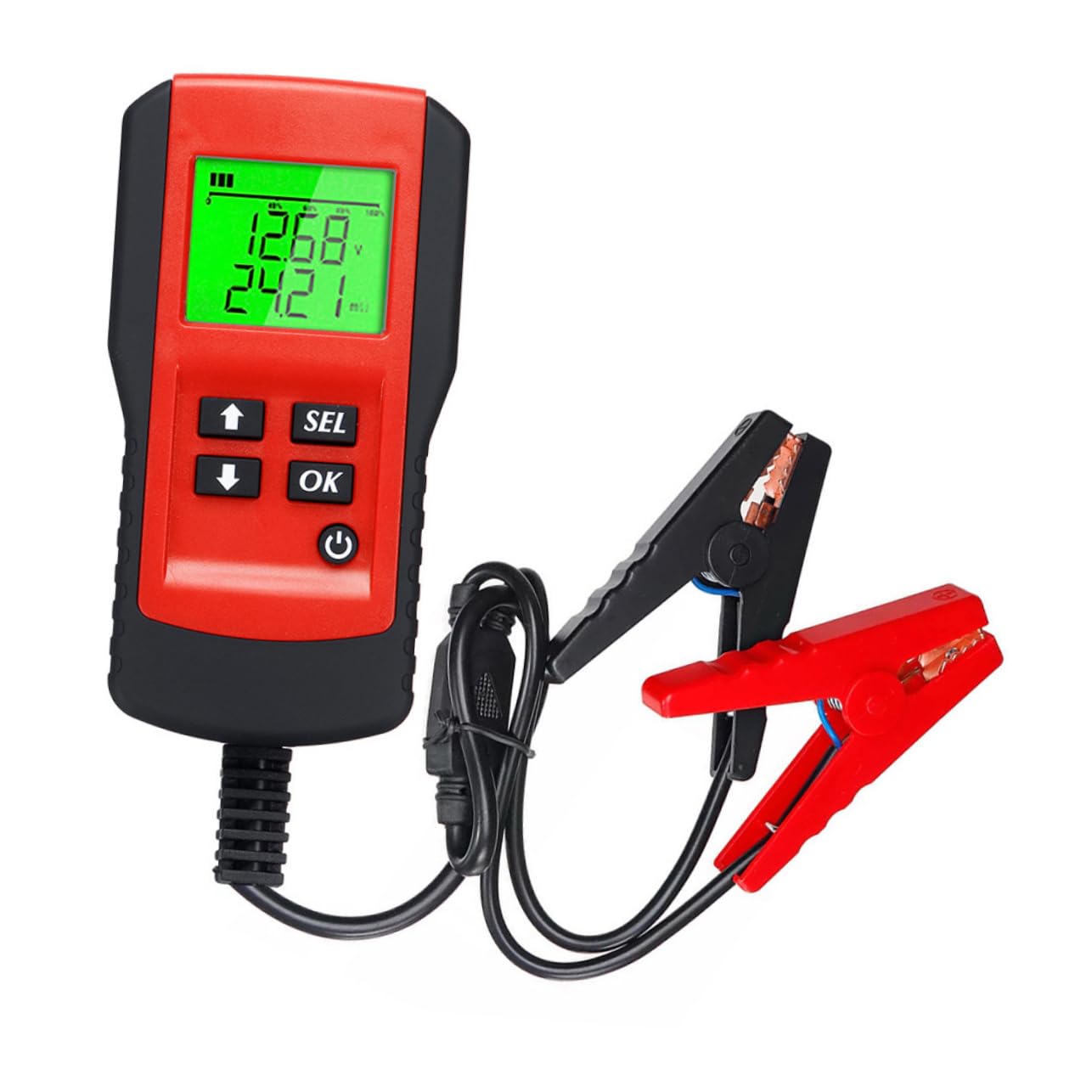 Tester Batteria Auto 12v Materiale Abs e Rame Protezione e Risposta Rapida Compatibile Batterie da 7 a 15v per Analisi e Manutenzione Efficiente