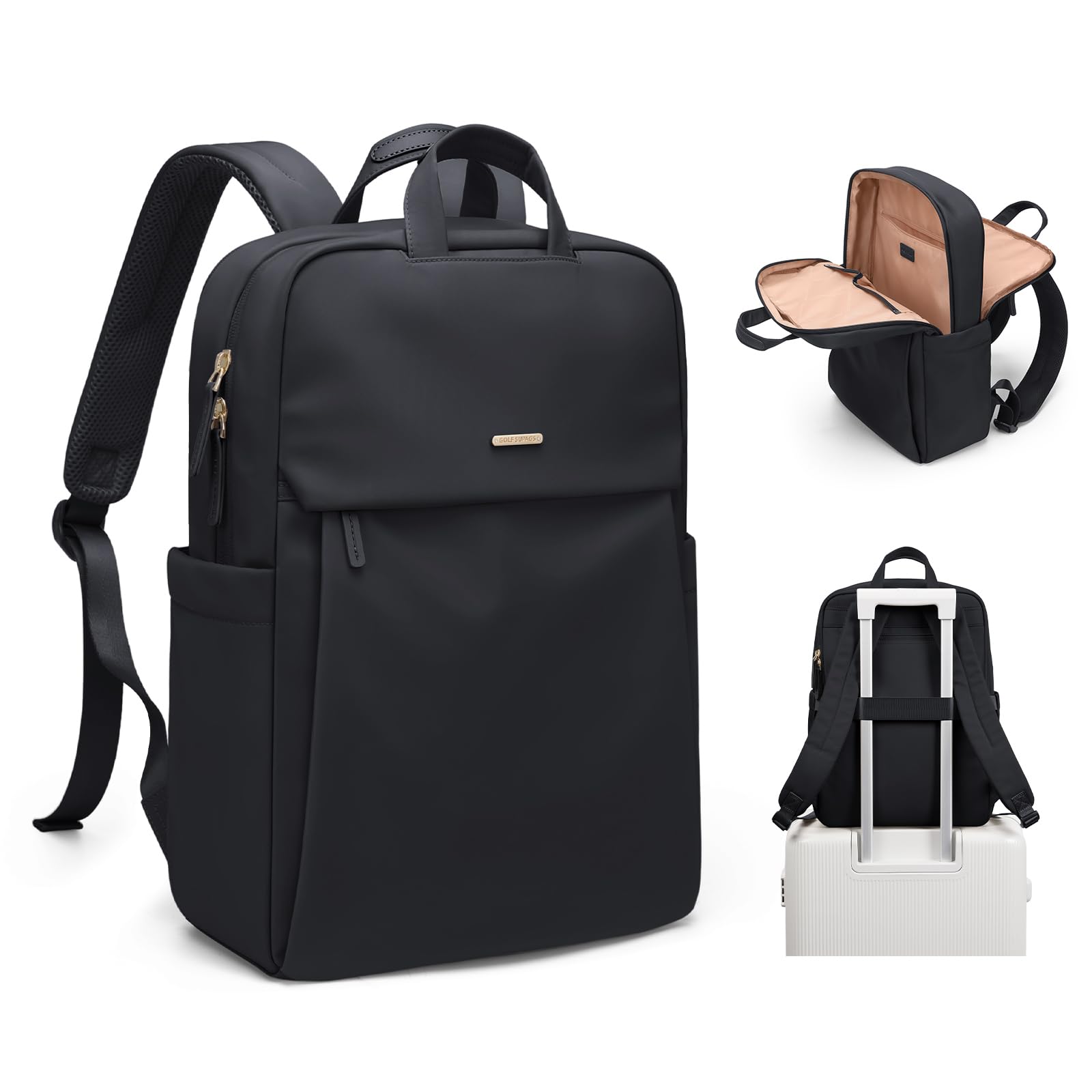 GOLF SUPAGS Mochila Portatil para Mujer Casual Mochila Viaje Mochila para Trabajo Universidad Mochila Ordenador Portatil 15.6 Pulgadas