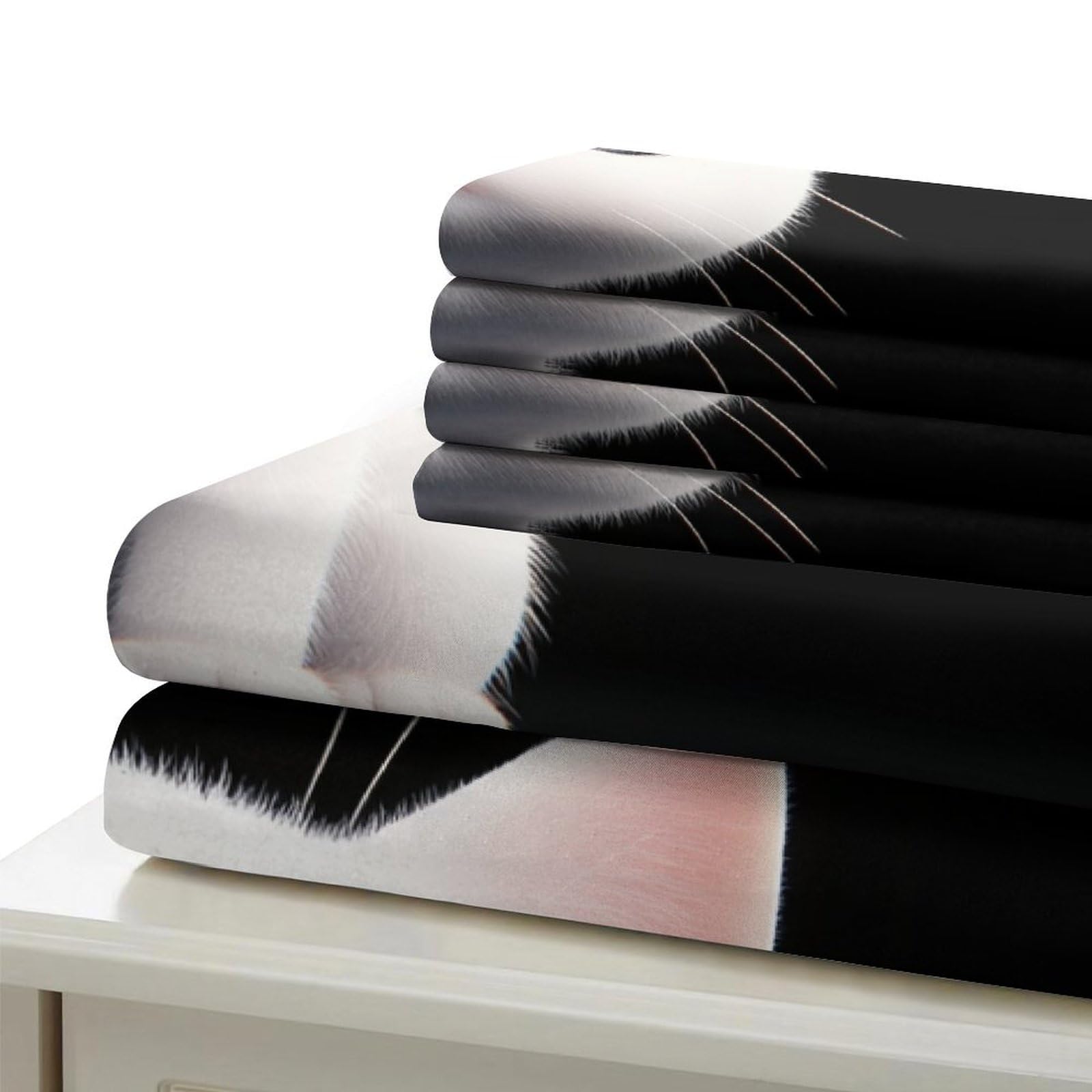 Gattino carino 3D Stampa Coperteletto 3pz Microfibra Leggera Fumetto digitale Coperta Letto 2 federe Antimacchia Adolescenti Adulti Giovani Super king（260x220cm）