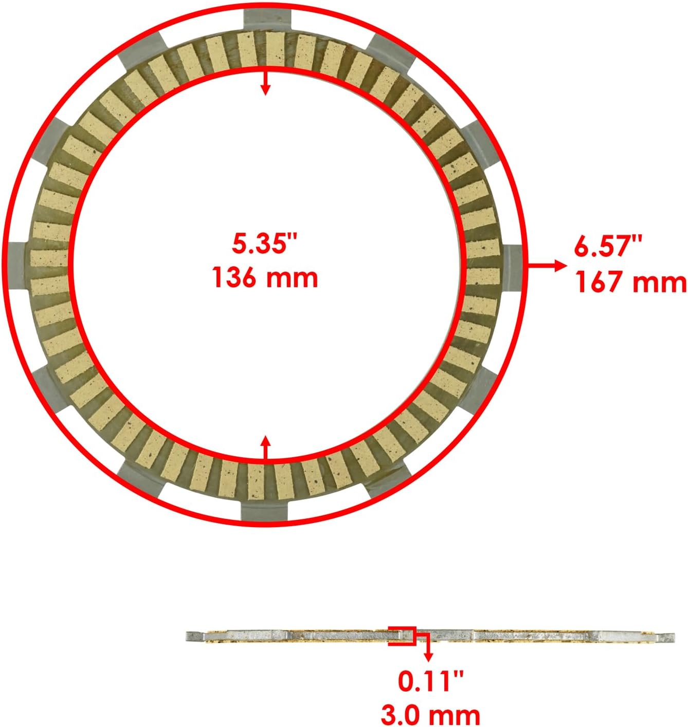 Replacement For Clutch Friction Plates Kit for Yamaha Stratoliner S 1900 XV1900CT XV19 2013-2014 Mod-C26C-59307