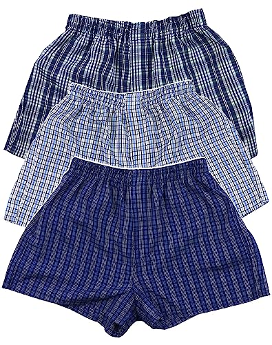 ToBeInStyle Boys Pack of 3 Tartan Boxer Shorts Classic Fit No Gap Fly - 12-14 Years