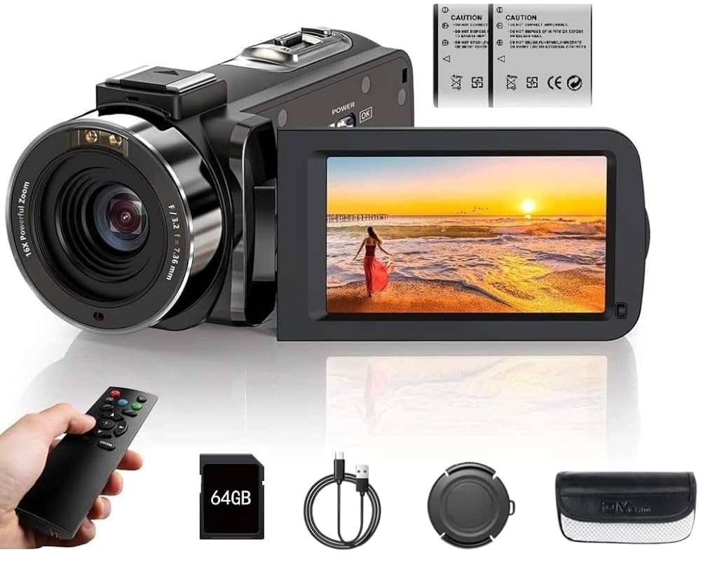 ビデオカメラ4K 10X 光学ズーム 120X インテリジェントズーム Amazon | ビデオカメラ4K動画8000万画像数YouTubeカメラ ウェブ