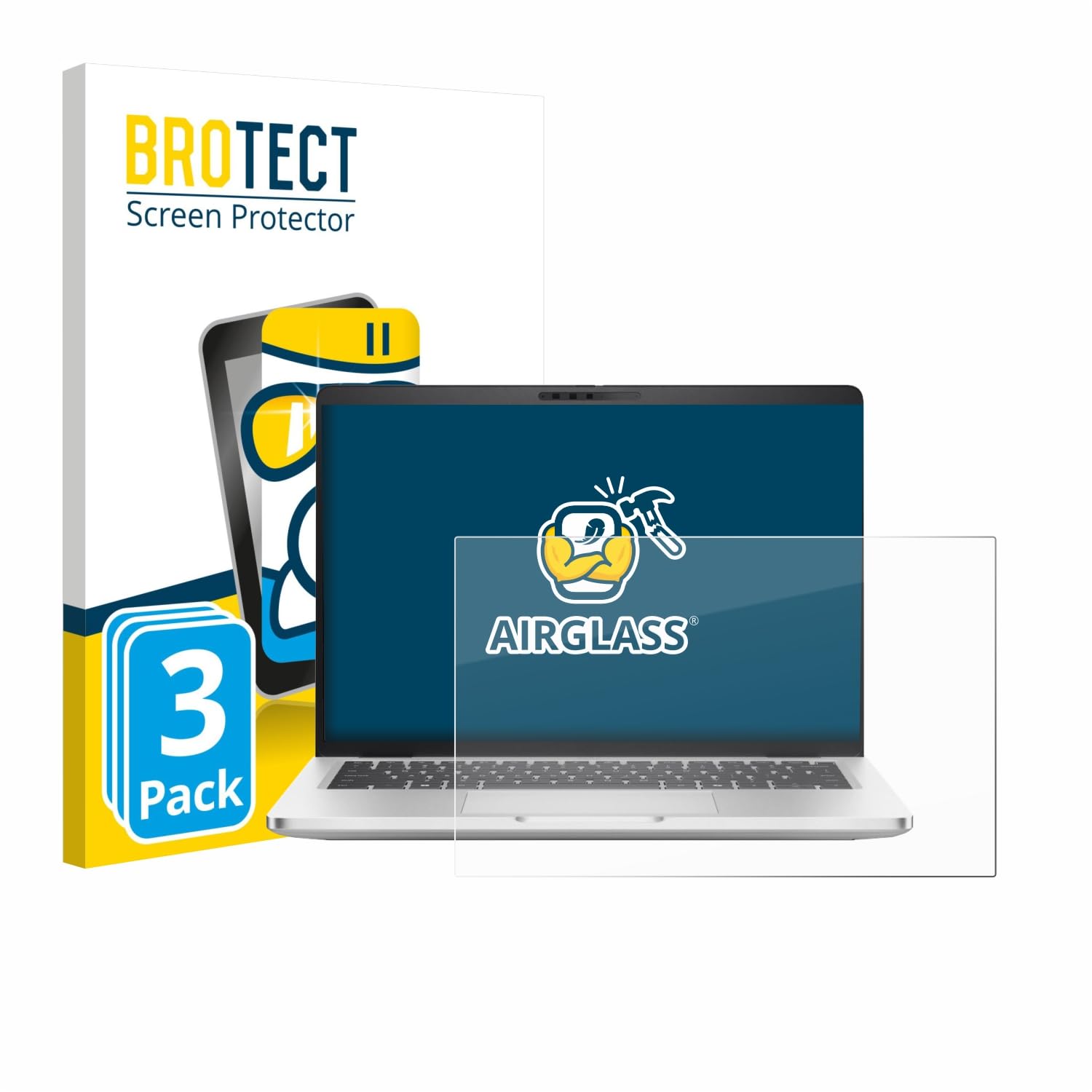 brotect Pellicola Protettiva Vetro per Dell Pro 14 Plus PB14255 Protezione Schermo (3 Pezzi) [Durezza Estrema 9H, Chiaro]