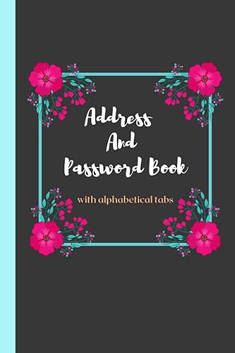 Address And Password Book With Alphabetical Tabs: for Women, Pink Roses &amp; Stripes Cover, Notebook for Records Name, Address, Birthday, Telephone, Mobile, Email &amp; Notes (6 x 9)