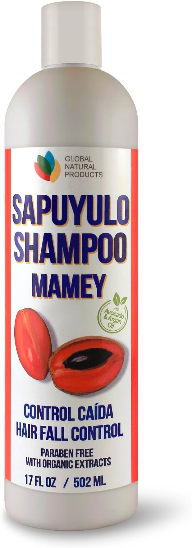 SHAMPOO DE SAPUYULO 17 OZ, CONTROL CAIDA, PARABEN FREE, REFORZADO CON ACEITE DE AGUACATE Y ARGAN, AYUDA AL CRECIMIENTO DEL CABELLO.