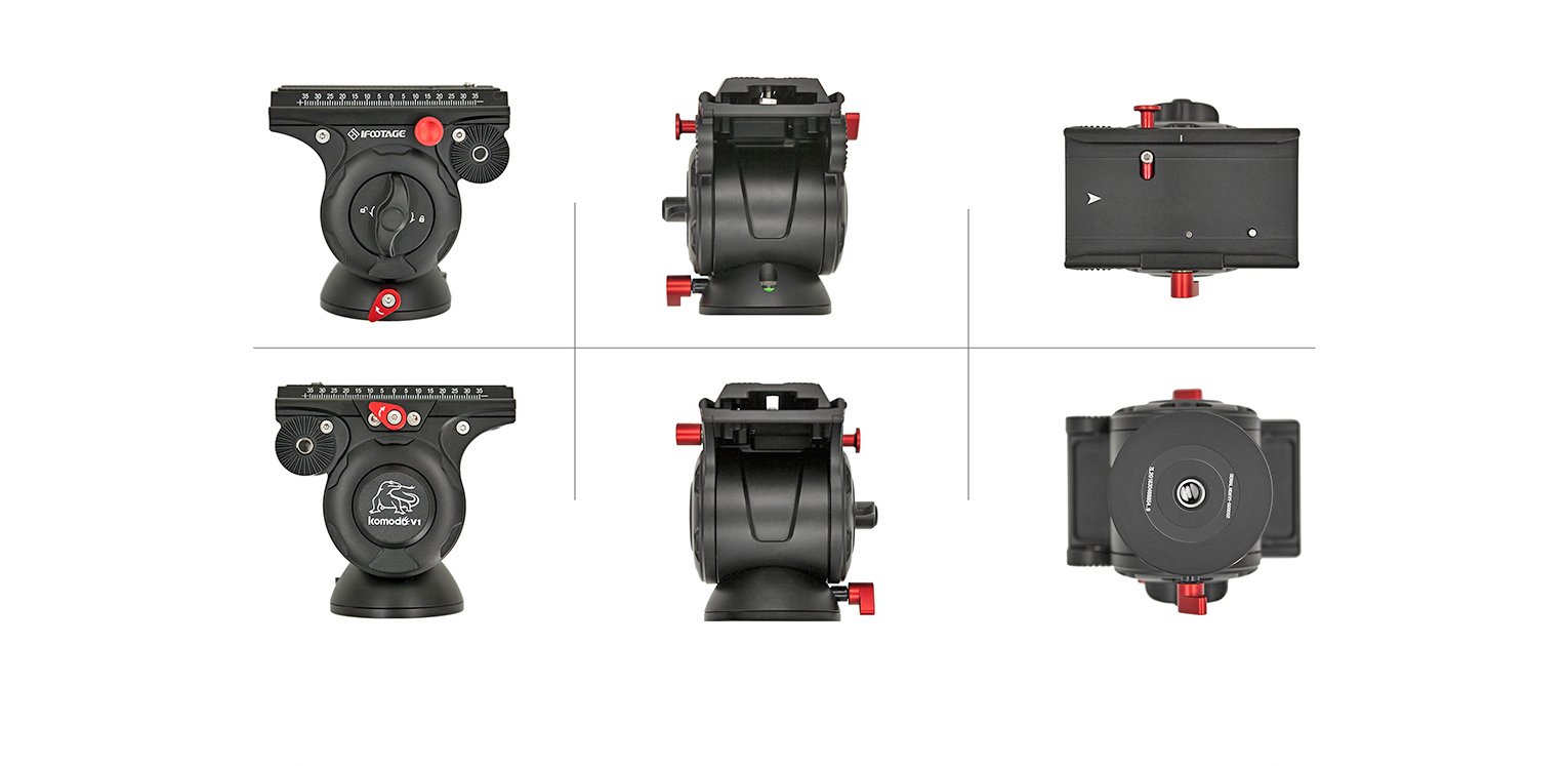 Amazon | iFootage Komodo K5 液体ヘッド ユニークなデザイン