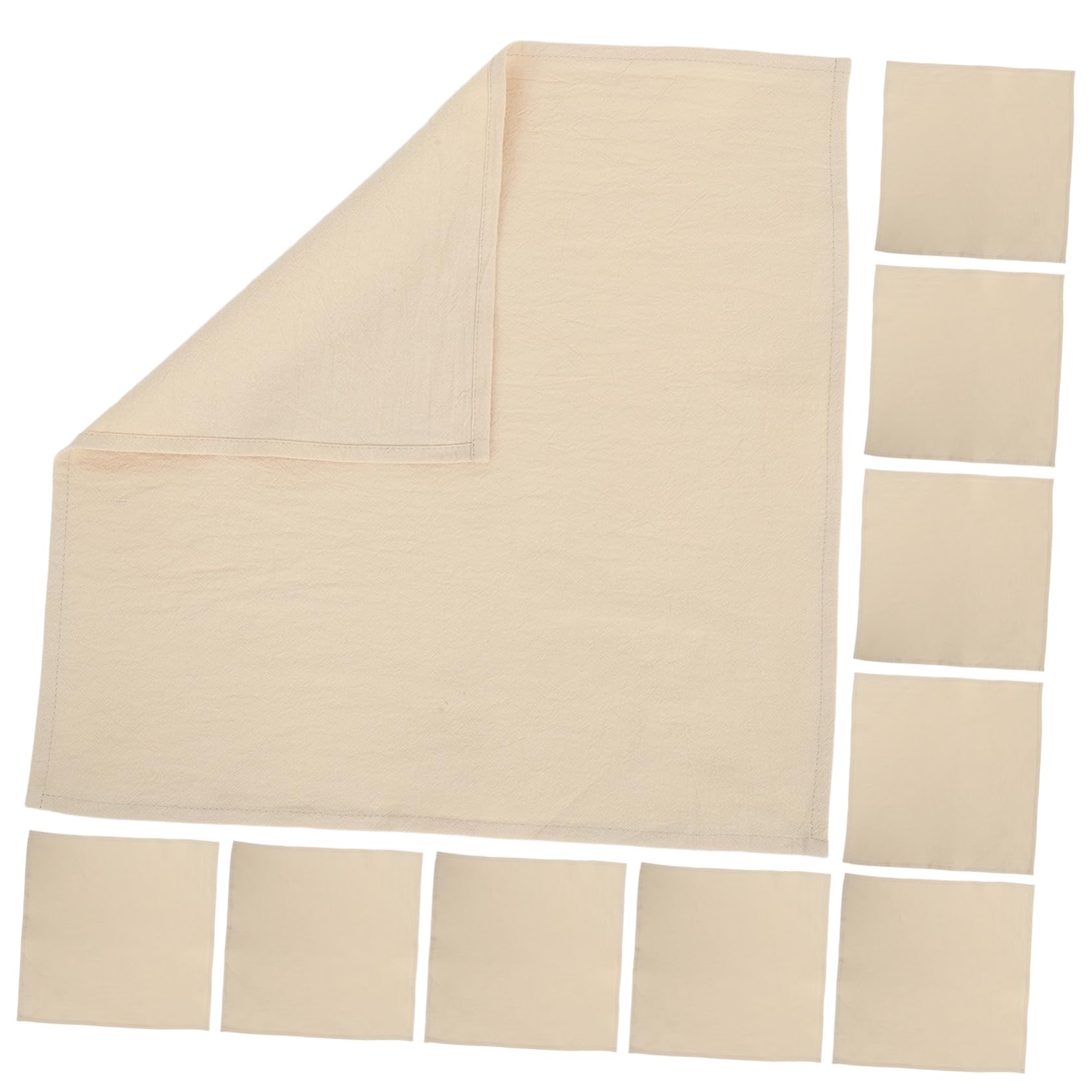 12 Weiche Baumwollservietten Beige Waschbar und Wiederverwendbar 40cm für Familienessen Tischservietten aus Baumwolle