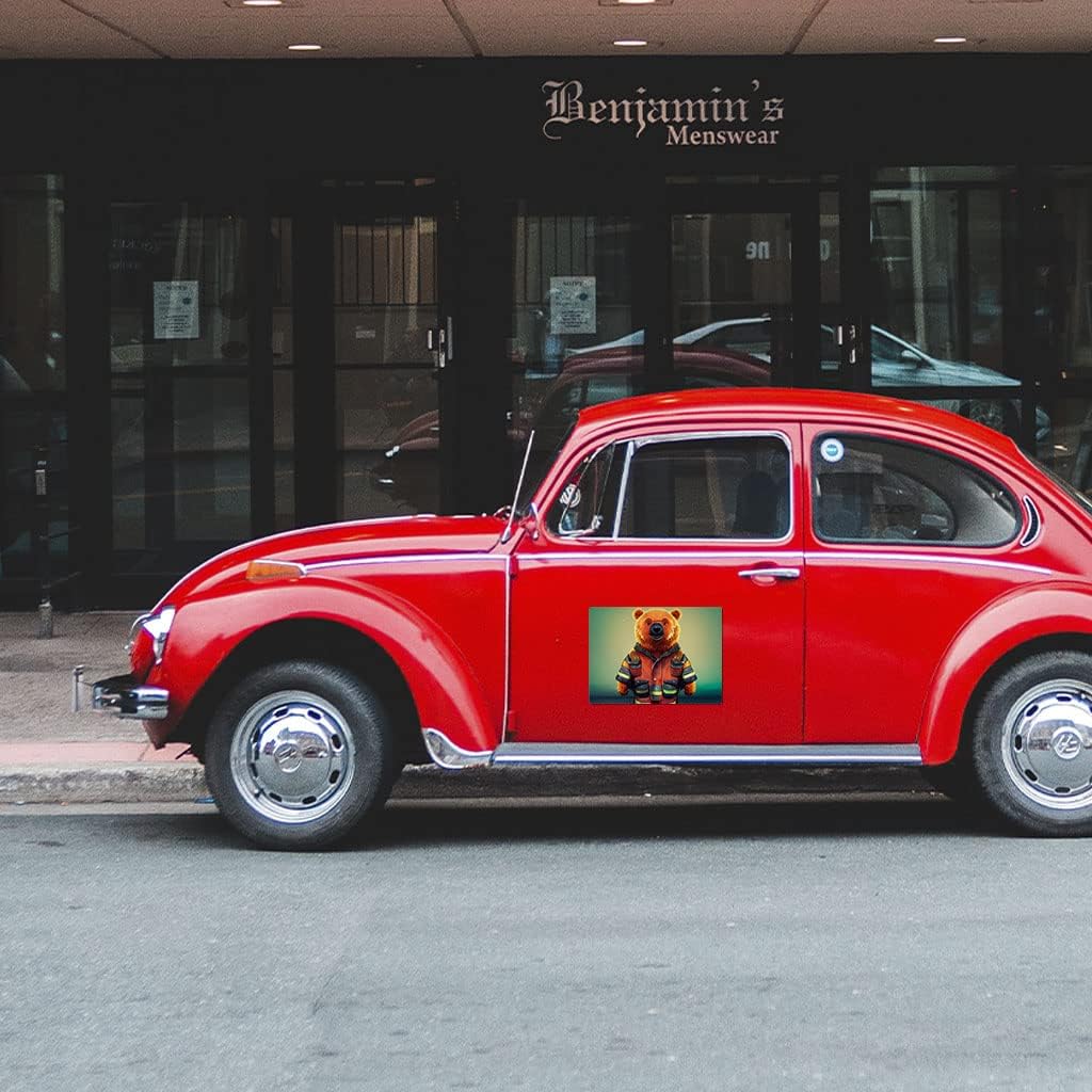 Bear Car Magnet 2 PCS - Cartoon Car Magnet - Printed Sticker