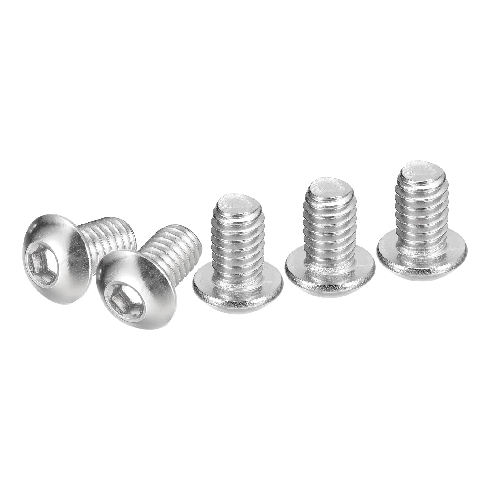 DTGN 5/16-18x1/2 Button Head Socket Cap Screws - 25Pack - Good for Machine - 304 Stainless Steel 18/8 - Hex Drive Full Thread UNC Fasteners