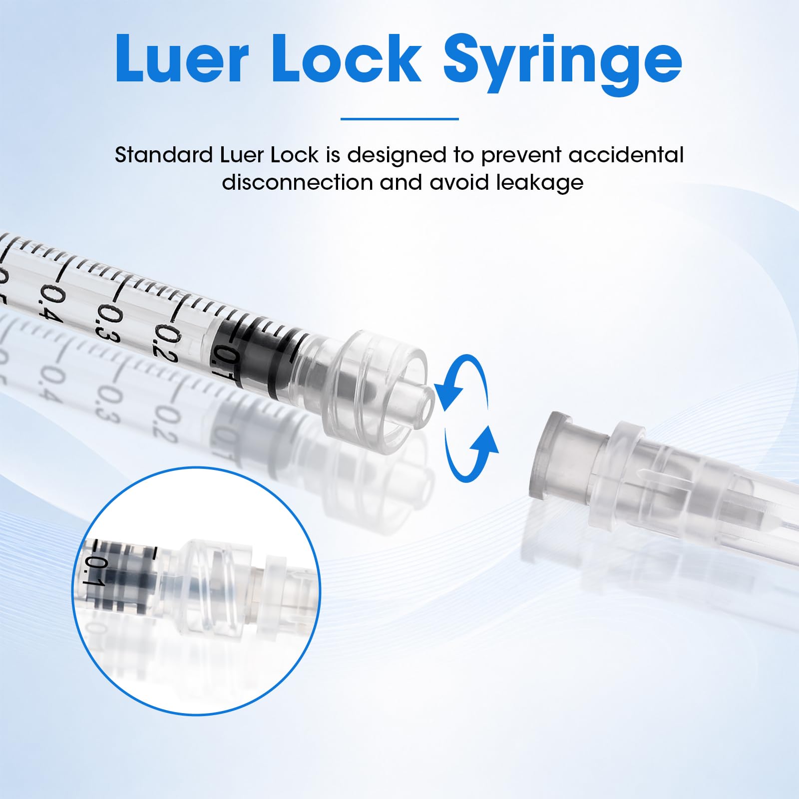 1ml Syringes with 27G 1/2 Inch(13mm), 1cc Luer Lock Syringes, 20 Pack — Amazon image 3