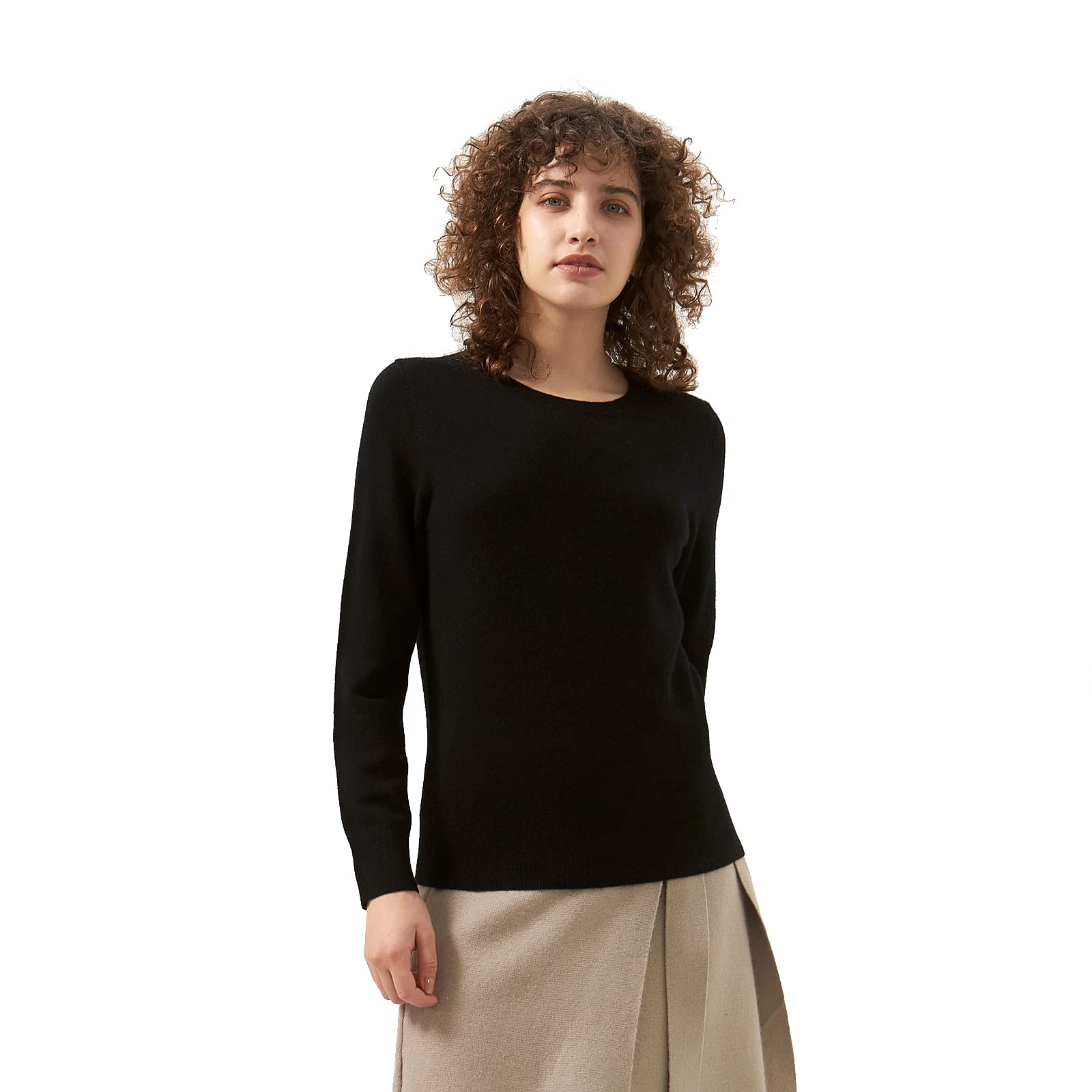GreenMount Cashmere Sweaters for Women Basic Essential Crewneck Long Sleeve Pullover Sweater