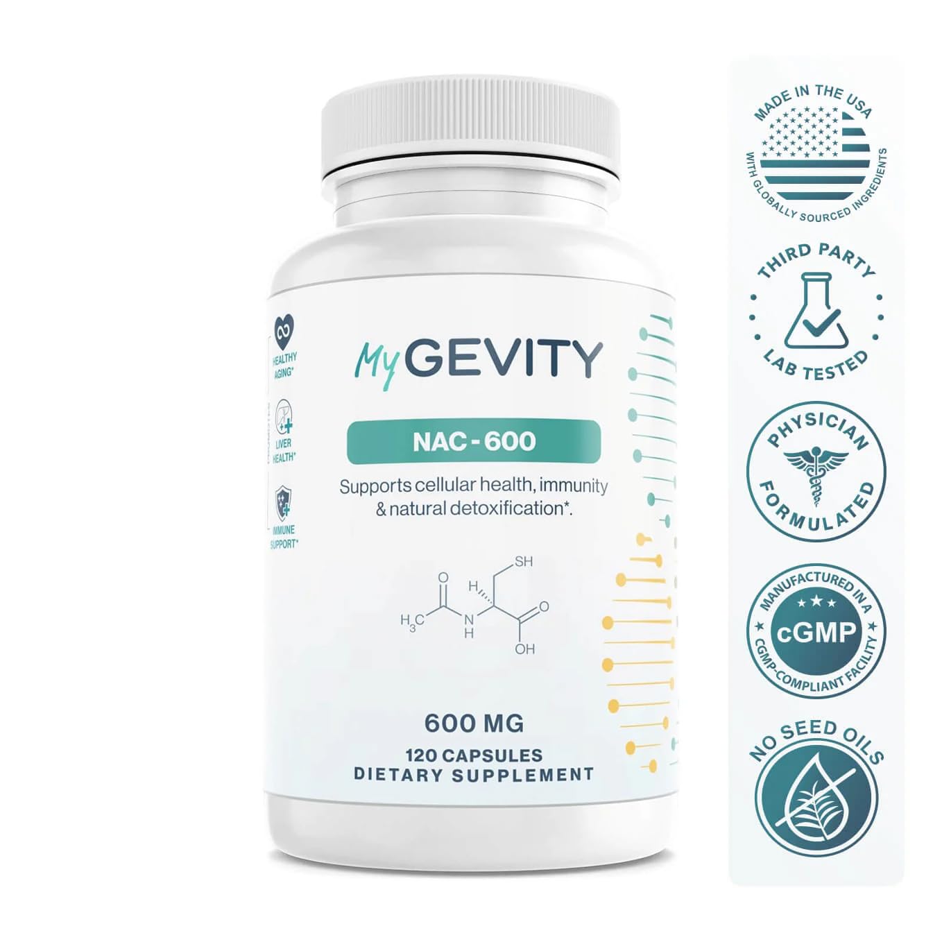 NAC 600mg Zero Fillers, N-Acetyl Cysteine, 120 Vegan Capsules — Amazon image 2
